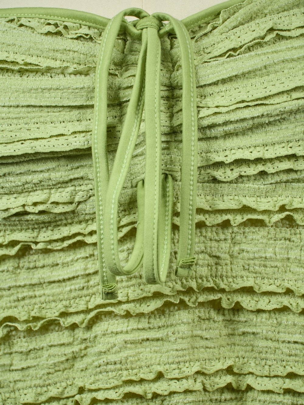 Light Green Ruffled Halter Tank Top - Picture 2 of 3